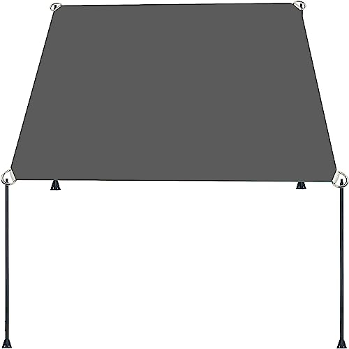 Sonnensegel Rechteckig 1.8 x 3.2 m PES Polyester Sonnenschutz Windschutz Sonnensegel Sonnenschutz Rechteckig mit Seile für Garten Terrasse und Camping, Dunkelgrau
