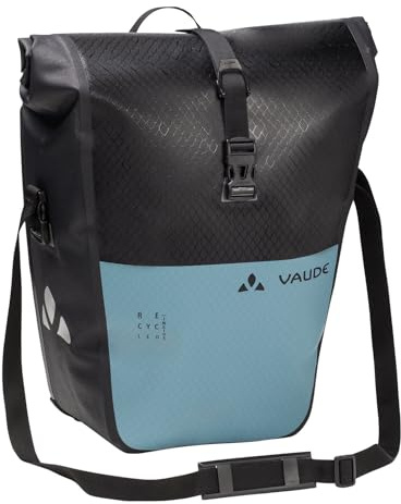 VAUDE Fahrradtasche für Gepäckträger Aqua Back Color Single (Rec), 1 x 24 L in Blau/Schwarz, Hinterradtasche wasserdicht, Fahrrad Gepäckträgertasche hinten, einfache Befestigung – Made in Germany