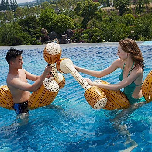 SHMIZZ Colchoneta Inflables de Batalla para Adultos Juegos Hinchables para Piscina, 2 Set de Inflables de Flotadores Juegos de Deportes Flotador Churros Juguetes