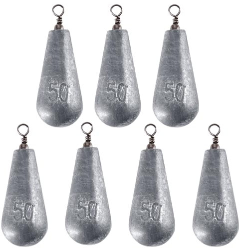 Alwonder Lot de 10 Lests Pêche en Surfcasting Plomb pêche Poire émerillon Qui Efficacement Le Bas de Ligne Tout en Permettant au Montage de Dériver Lentement sur Le Fond 80g