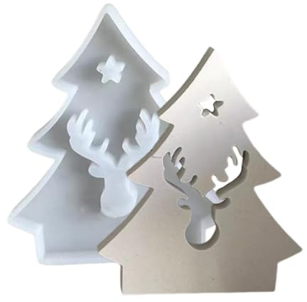 Stampo in silicone per albero di Natale, stampo per albero di Natale per argilla | Stampo in resina siliconica portacandele | Stampi in gesso in silicone, stampo per portacandele in resina Stampo per