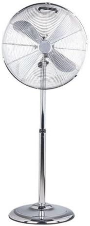 Trade Shop - Ventilatore A Piantana Vintage Cromo 65 W con 4 Pale in Alluminio Cavo 1,8mt 6506037 -
