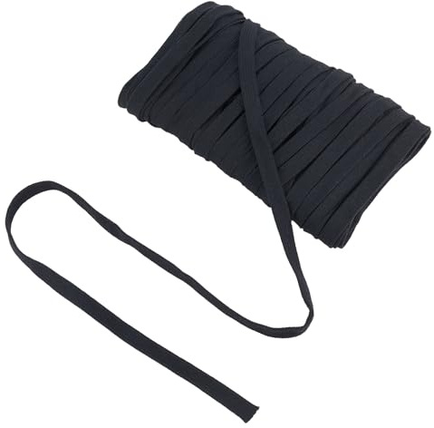 letsinstyle 25 Yards 12mm Breite Flache Ersatz Baumwollkordel Ersatzseil Für Schwarze Kordelzüge Weiche Baumwollkordel Für Bekleidungsaccessoires Sporthosen Jogginghosen Pullover