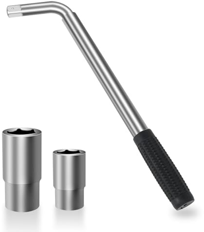 Sutowe Clé télescopique pour écrous de roue avec douilles de 17/19/21/23 mm, extracteur d'écrous de roue extensible pour véhicules, voitures, camionnettes, camions, caravanes