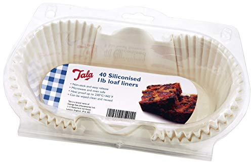 Tala Siliconised 1Lb Loaf Liners,Non-Stick Greaseproof Paper for Baking Bread, Pastries and Cakes, Heat Proof up to 230 Degrees, Pack of 40 Liners in Each Pack, BPA Free