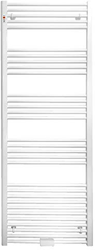 Mert Heizung elektrisch oder Warmwasser 1/2 Zoll Bad-Heizung 1800x300 Bad-Heizkörper Mittelanschluss 50 mm weiß Handtuchhalter für Wandmontage