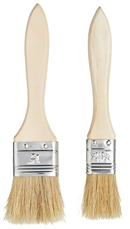 KitchenCraft Set di Pennelli Larghi per Imbastitura/Pasticceria con Manico in Legno (2 Pezzi)