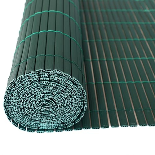 ESTEXO PVC Sichtschutzmatte aus Kunststoffröhrchen Grün 0,80 x 5 m