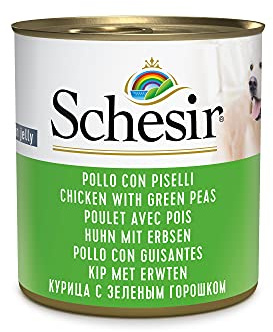 Schesir Dog kyckling med ärta, hundfoder våt, 16 burkar x 285 g