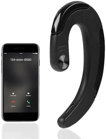Écouteurs à Conduction Osseuse, Conduction Osseuse sans Fil Bluetooth 4.2 Audio Casque Conduction Osseuse avec Microphone pour .(Noir)
