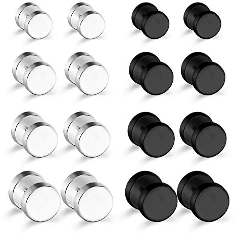LAURITAMI 8 Paar Fake Ohrläppchen Plug Helix Ohrringe Stecker Ohr Tunnel Schraube Ohrring Chirurgischstahl 16G CZ Piercing Schmuck