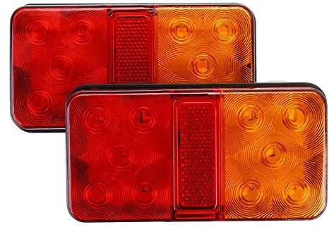 CICMOD 2Pcs Feux Arrières LED 12V Feux de Frein Multifonctionnel Feux Remorque LED Universel pour Véhicule Caravan Camion Tracteur