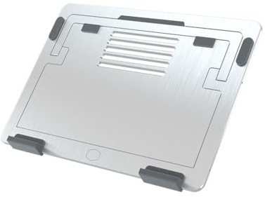 CoolerMaster ErgoStand Air Silver Laptop Cooler, Aluminum Alloy, Soft Rubber Padding, Ergonomic Versatility, Portable & Lightweight, Supports up to 15” Laptop