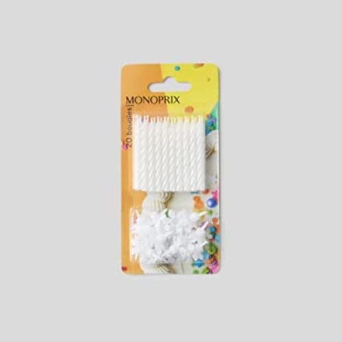 Monoprix Maison 20 bougies blanches - Le lot