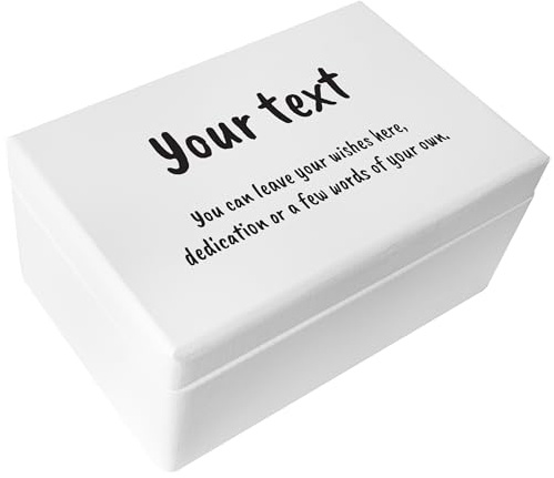Creative Deco Weiß Personalisierte Geschenke Wunschtext Holzkiste Dein Text | Eigener Beliebig Individuelle Geschenk JGA | Geschenkkiste Geschenkbox | Für Frauen, Männer und Paar | 30 x 20 x 14 cm