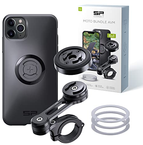 SP CONNECT Moto Bundle mit Anti Vibration Module | SPC+ | kompatibel mit iPhone 11 Pro Max/XS Max | Handyhalter für Motorrad Bike Moped Roller | Gadget Halterung für Navi