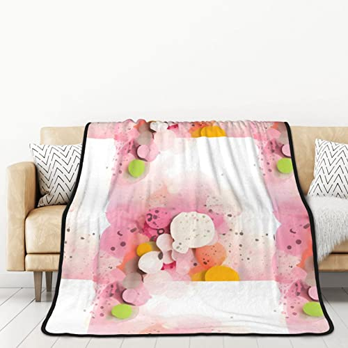 TORONG Doppelseitige Flanell-Überwurfdecke für Erwachsene, für Auto, Bett, Nickerchen, warm, bequem, Rosa