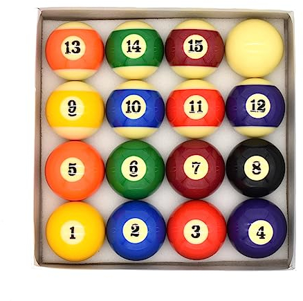 BILMAG Pool Billard Kugeln Kugelset Kugelsatz Standard, Snookergröße 52,4mm für Hobbytische, Snookertische und English Pool Tische
