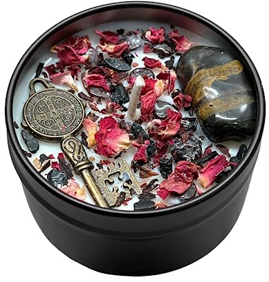 Hekate Dark Moon Goddess Candle | Hecate Witchcraft Pagan Queen of Crossroads Keys Witches Witchcraft Gift Herbal Intention Spell Ritual Altar Devotee Scented Gift