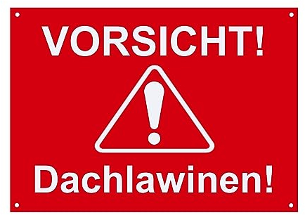 Hinweis Schild - Vorsicht Dachlawinen - Warnschild aus Kunststoff - Graviertes Schild in verschiedenen Größen (Rot)
