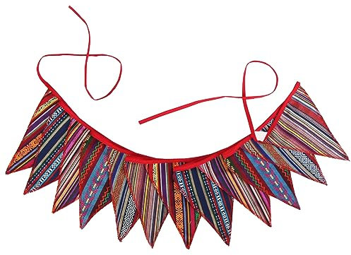 Egurs 5M Wimpel Girlande Hessischen Dreiecks Flaggen Vintage Bunting Wimpelkette Farbenfroh Wimpelkette zum Aufhängen Wimpel Stoffgirlande Bunting für Kinderzimmer Geburtstag Party Hochzeit Deko 5m
