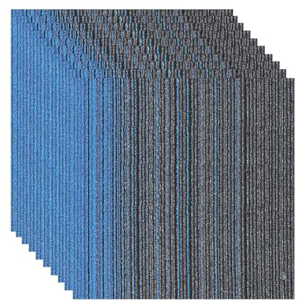 HAILM rutschfeste Teppich Bodenfliesen, Commercial Squares Teppich DIY Selbstklebende Peel und Stick Wasserdicht Teppichfliese, Spleißen Bodenmatte für Office Schlafzimmer, 50x50cm,20 Pcs
