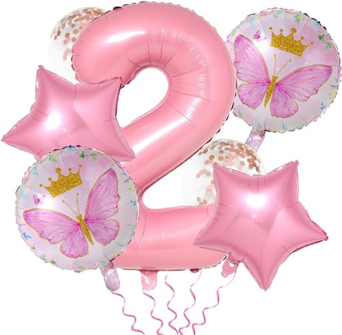 Schmetterlinge Deko Geburtstag Mädchen 2, 2 Jahre Schmetterling Geburtstag Deko, Schmetterling Folienballon 2 Jahre, Schmetterling Ballon 2, Schmetterling Themen Party, Schmetterlingsballon