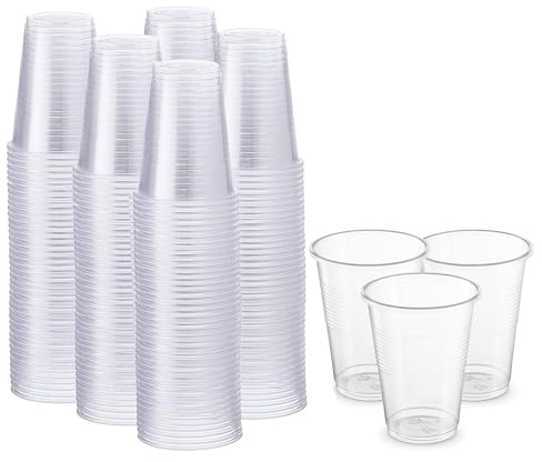 CHEF ROYALE 500-Pack Clear Plastic Cups 7oz/180ml - Durable Disposable Drinking Glasses for Water, Juice, Travel, Parties and Events
