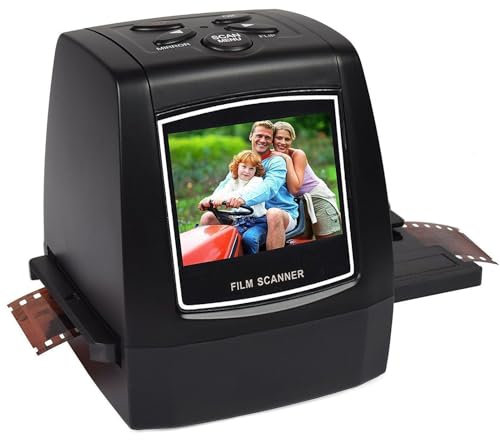 Mini scanner per negativi 35mm/135mm Convertitore per diapositive da 2,4 pollici Schermo LCD, esposizione automatica e regolazione del bilanciamento del colore, visualizzatore di immagini digitali per