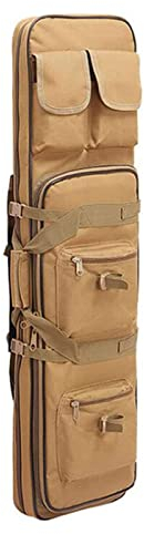 ANSNOW Gewehrkoffer Taktische Waffentasche Weich Gepolstert Verschließbares Karabiner Angelrutentasche, Rucksack,E, Schrotflinte, Airsoft-Tasche, Aufbewahrung Mit Schultergurt/Braun/120 cm