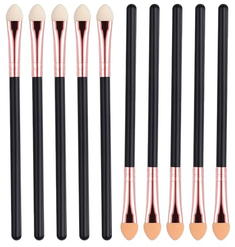 10Pcs Sponge Eyeshadow Brush Sets Eyeshadow Applicators Stick Portable Makeup Brushes for Women Sponge Double Sided Washable Reusable Professional Eye Shadow Makeup Applicator Tool for Women