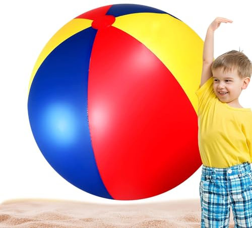 Pallone da spiaggia gigante, pallone da piscina gonfiabile, pallone da spiaggia gigante, palloni da festa in piscina di grandi dimensioni - Pallone gonfiabile color arcobaleno, giocattolo acquatico