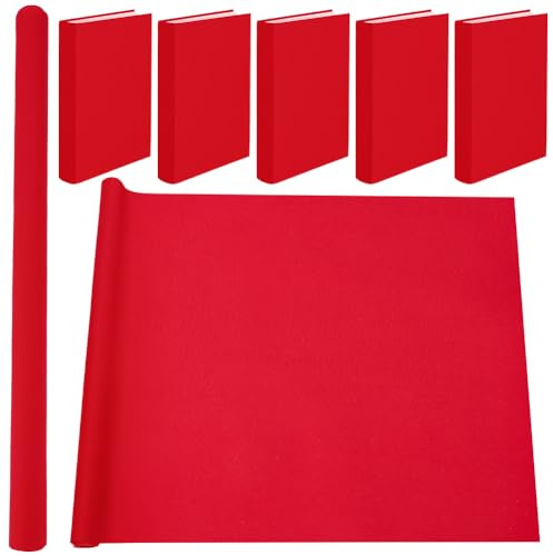 craspire 43 x 16.5 Zoll Buchtuch Zum Buchbinden Matt Gebeizter Stoff Buchumschlag Notizbuchumschläge Roter Buchumschlagschutz Buchbindezubehör Für Alaun Scrapbooking Archivumschlagschutz