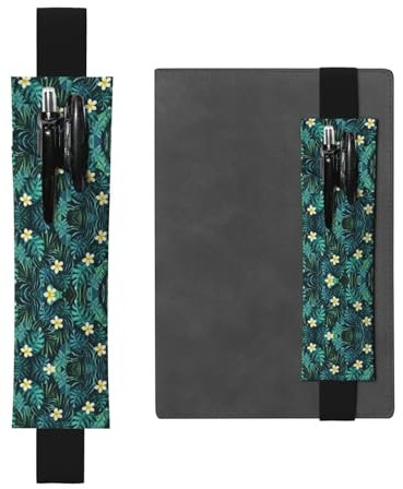 Stifthalter mit hawaiianischem Druck, verstellbares Gummiband, PU-Leder, Stifteetui für Hardcover-Tagebücher, Notizbücher