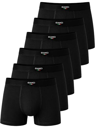 Gianci 6 Pack Mens Boxers Shorts Multipack | Breathable Cotton Boxer Shorts for Men with No Itchy Label | Soft & Flexible Mens Underwear | Skin-Friendly Perfect for Daily Use & Sports