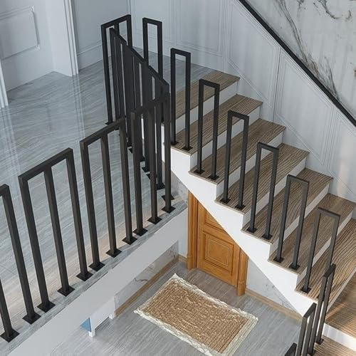 Wetsfgdg Hand Rail for Outside Steps,Handrail,Impact-Resistant and Corrosion-Resistant, Easy to Maintain, Versatile Style Suitable for Various Scenes(20 * 55cm) B/1 Black