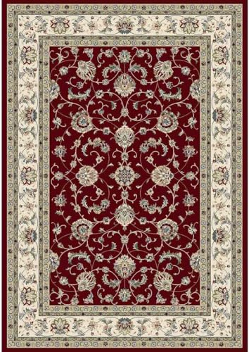 Pierre Tappeti Tappeto orientale persiano DA VINCI 57368-1464 rosso cornice panna cm.160x230 riproduzione disegno classico elegante per salotto soggiorno o camera da letto