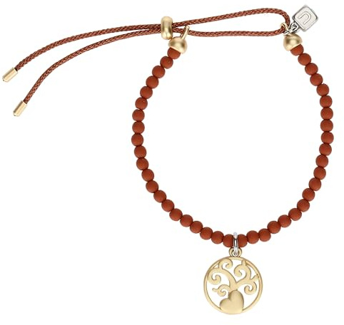 THUN - Bracciale con perline e pendente albero della vita - metallo e ceramica - Collezione Dedicato a te - 16 cm