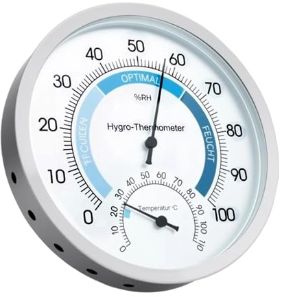 Thermomètre Hygromètre Analogique, Station Météo Intérieure, Mesure Température et Humidité, Grand Cadran Facile à Lire