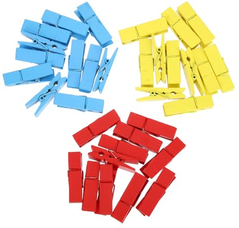 Cabilock 30piezas Clips de Fotografías Color de Madera Mini Pinzas de Colores para Manualidades Pinzas Ropa
