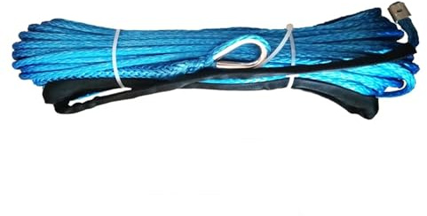 SBCGFY Cuerda de Remolque de 10 mm x 30 m para todoterrenos 4x4, cabrestante eléctrico de 12 000 LB con grilletes de Plasma, Color Azul