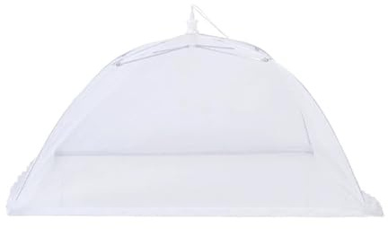Nätöverdrag för mat, Vit Mesh Folding Food Cover - Fluga- Insekt- Inomhus Utekök L,S(L)