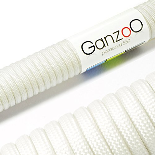 Ganzoo Paracord 550 Seil 4mm Schnur Typ 3, Nylon & Polyester, ideal für Basteln von Hundeleine Halsband Armband/Camping Survival und Outdoor (3/15/30/100 Meter) Allzweckseil 7 Innenstränge
