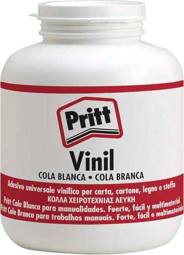 Pritt Cola Blanca Universal para Manualidades, Uso Escolar u Oficina, 1 kg | Secado Transparente, Sin Disolventes, Lavable a 20 °C, Pega Papel, Cartón, Tela, Madera, Metal y Plástico, Botella Antigoteo