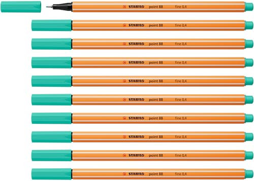 Stabilo point 88 - Fineliner - Confezione da 10 - Verde Ghiaccio