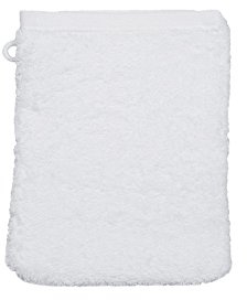 ROSS - Vita - - Uni-Walk-Frottier Ware mit Bestickung in weiss (16x22 cm Waschhandschuh)
