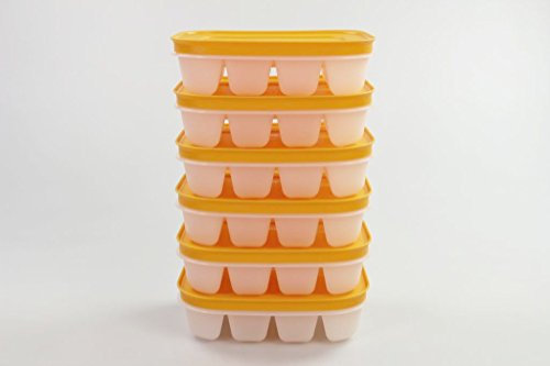 TUPPERWARE Gefrier-Behälter Eiswürfler (6) orange mit Deckel mini Eiswürfel Eis