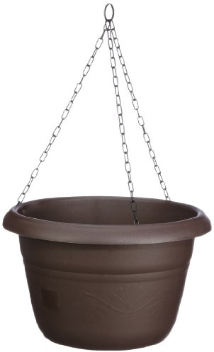 Plastia Blumenampel Siesta ohne Dochtbewässerung, 35 + Kette, Farbe schokolade