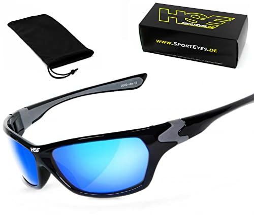 HSE® SportEyes® | SPORTBRILLE | UV400 Schutzfilter, HLT® Kunststoff-Sicherheitsglas nach DIN EN 166 | Fahrradbrille, Sonnenbrille, Bikerbrille, Radbrille: HIGHSIDER