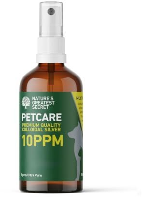 Nature's Greatest Secret Premium Quality Colloidal Silver Petcare Spray 100ml | Smallest Particle Size | Crystal Clear | 10ppm